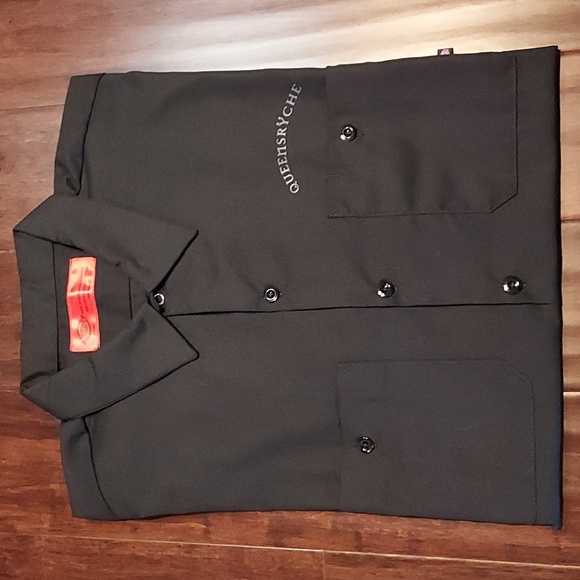Queensrÿche Dickies Orange Tag Black S/S Snap Button Up Shirt Size Extra Large - Picture 3 of 7